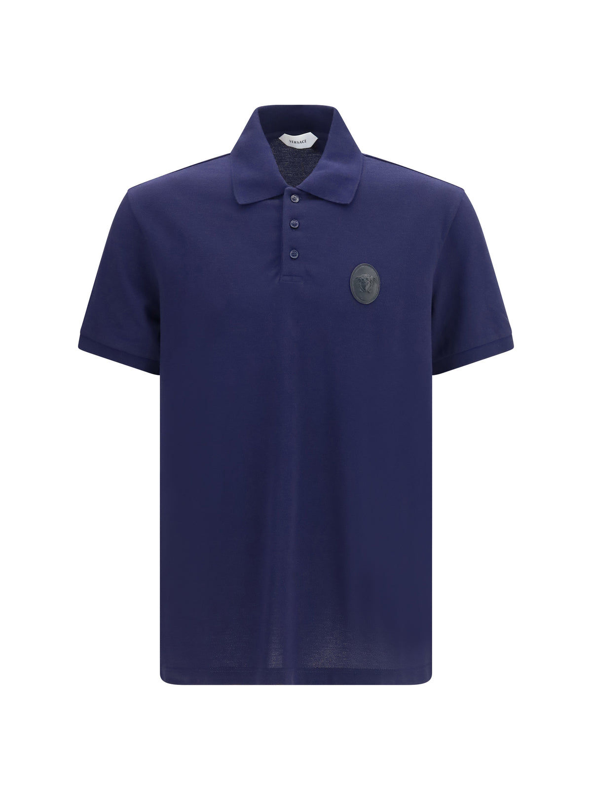 Versace Men Cotton Piqué Polo With Medusa Patch