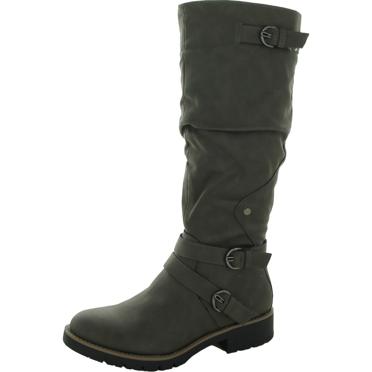 Brinley Womens Faux Leather Tall Knee-High Boots