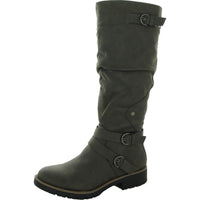 Brinley Womens Faux Leather Tall Knee-High Boots