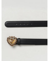 Dolce & Gabbana Heart Buckle Leather Belt Women Black