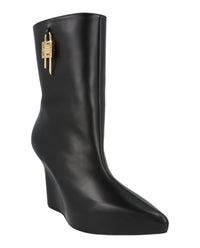 Givenchy Womens G-Lock Leather Wedge Boots