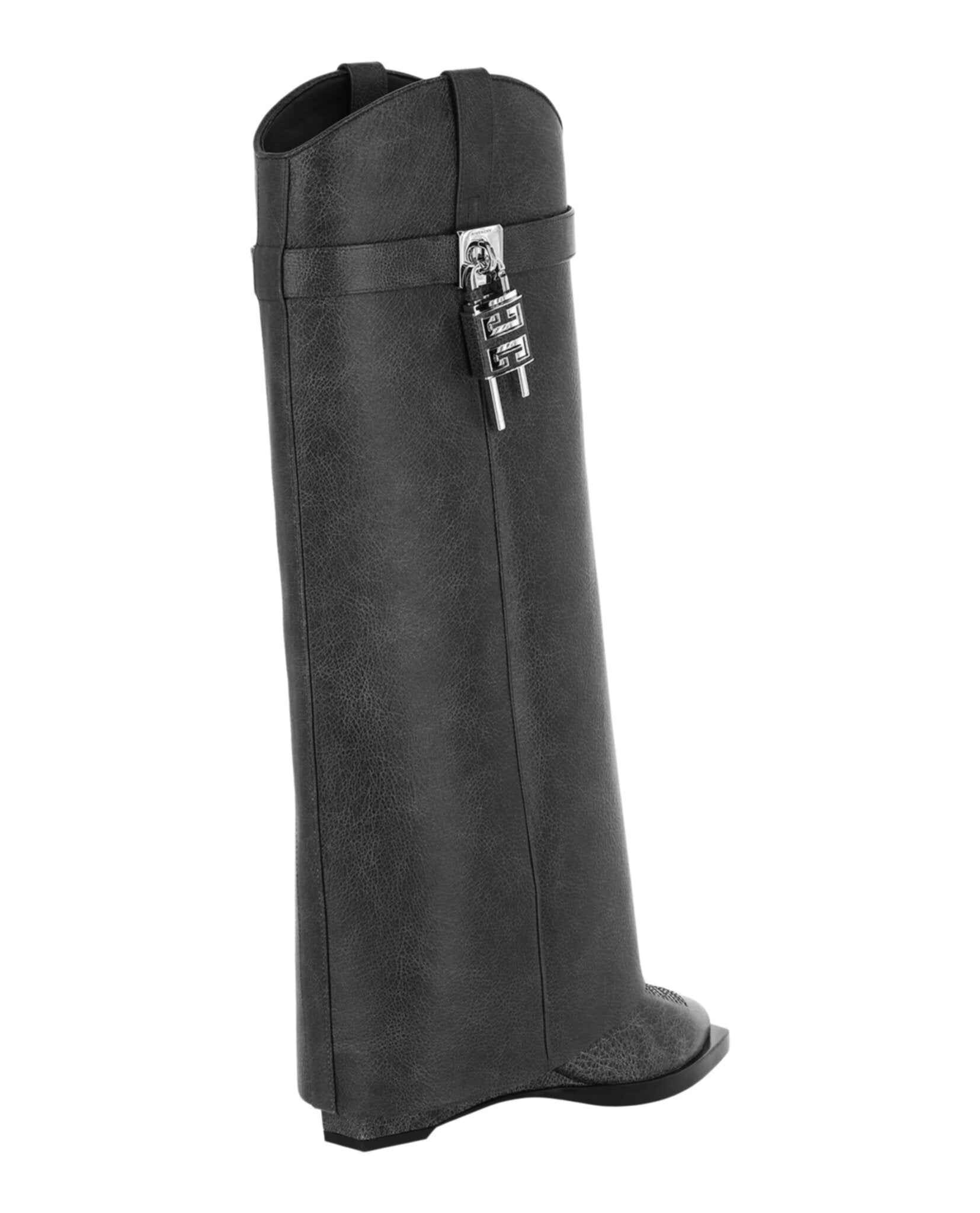 Givenchy Womens Shark Lock Cowboy Boots In Aged Leather