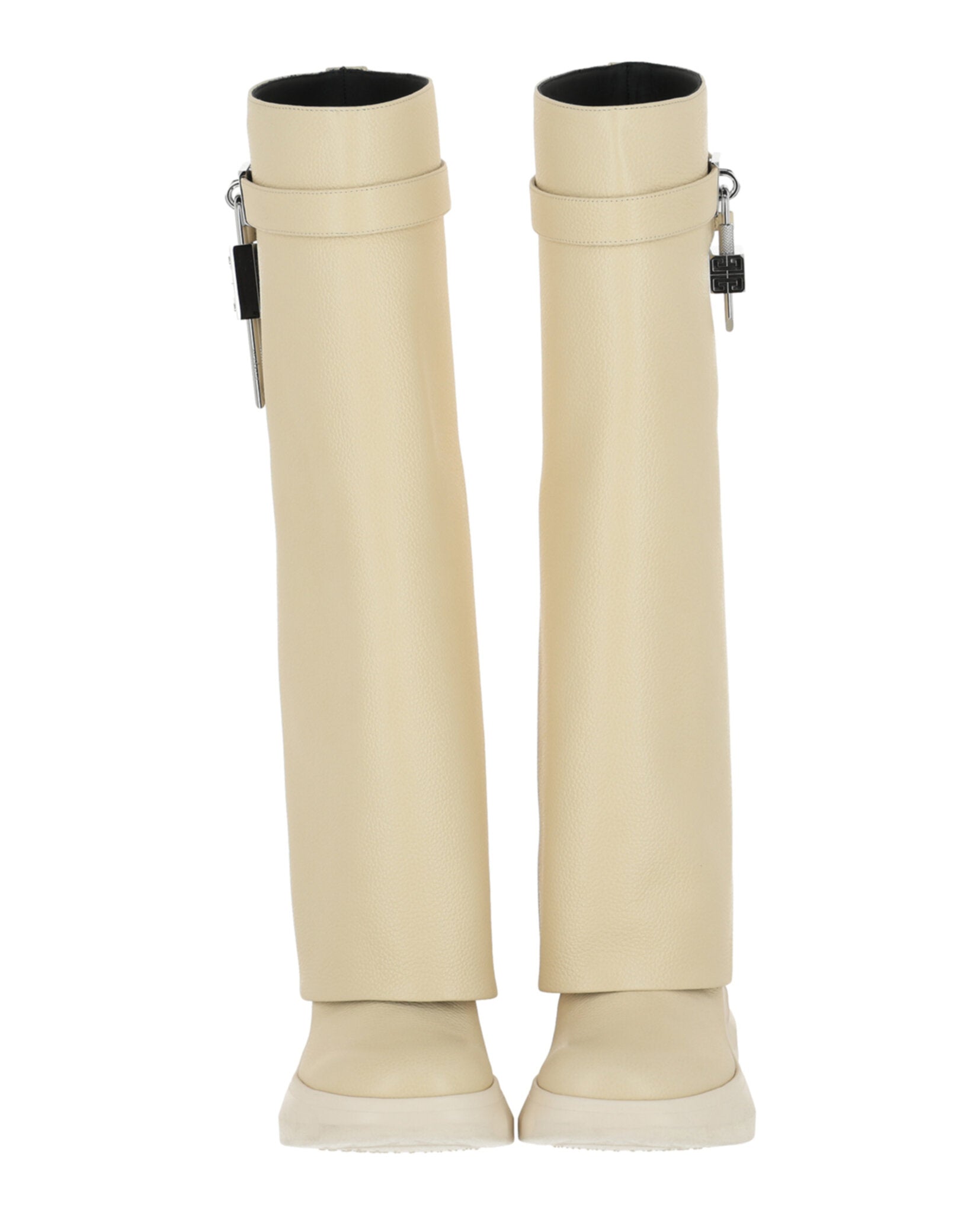 Givenchy Womens Shark Lock Biker Boots In Grained Leather – Bluefly
