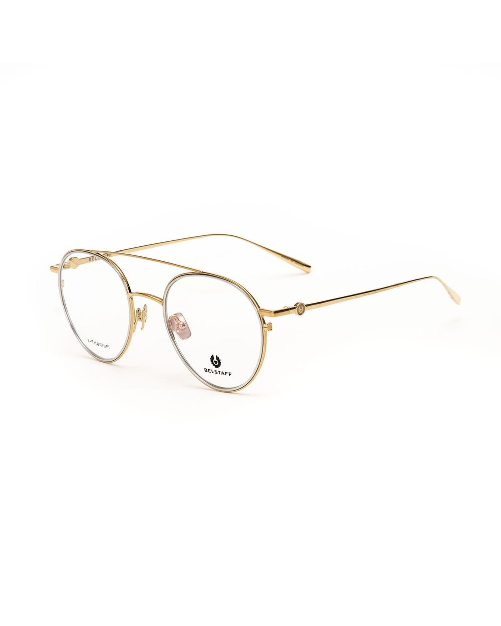 Belstaff Jagged Clipon Dorado Grisac Eyeglasses Women Gold Frames