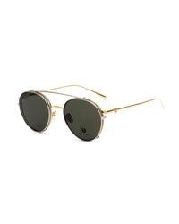 Belstaff Jagged Clipon Dorado Grisac Eyeglasses Women Gold Frames