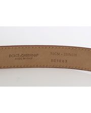 Dolce & Gabbana Polka Snakeskin Silver Buckle Belt