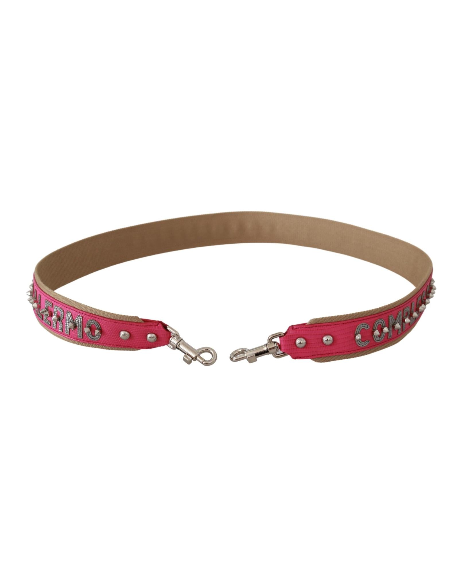 Dolce & Gabbana Complexs Pink Leather and Canvas Belt