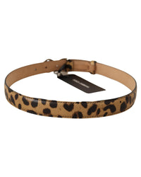 Dolce & Gabbana Leopard Crystal-Embellished Leather Belt