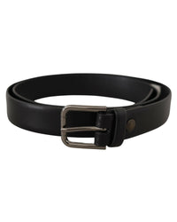 Dolce & Gabbana Black Leather Belt for Men 80 Black