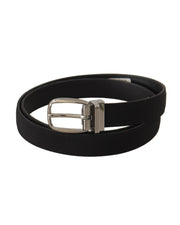 Dolce & Gabbana Canvas Silver Tone Logo Metal Belt
