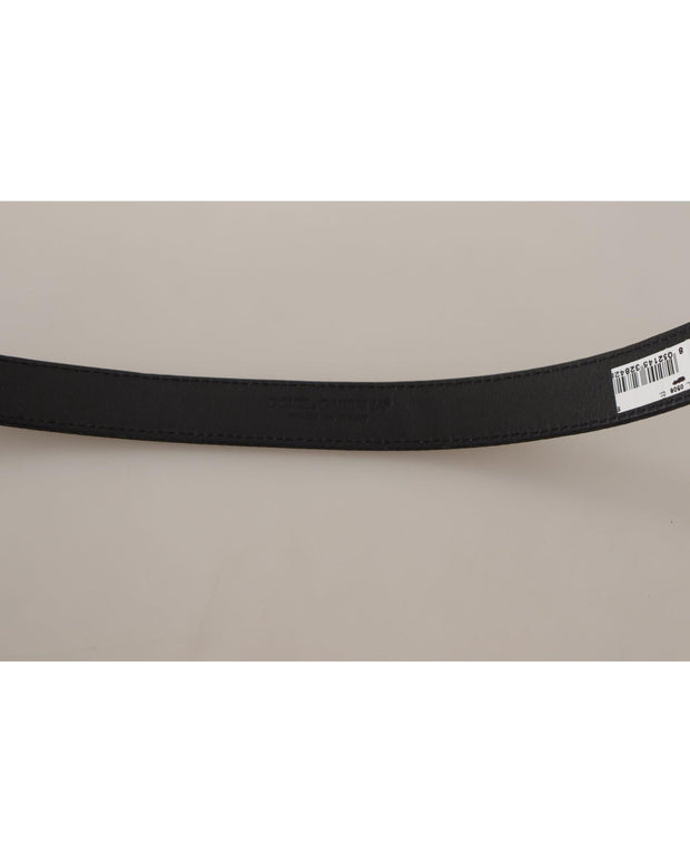 Dolce & Gabbana Canvas Silver Tone Logo Metal Belt