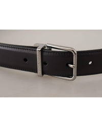 Dolce & Gabbana Canvas Silver Tone Logo Metal Belt