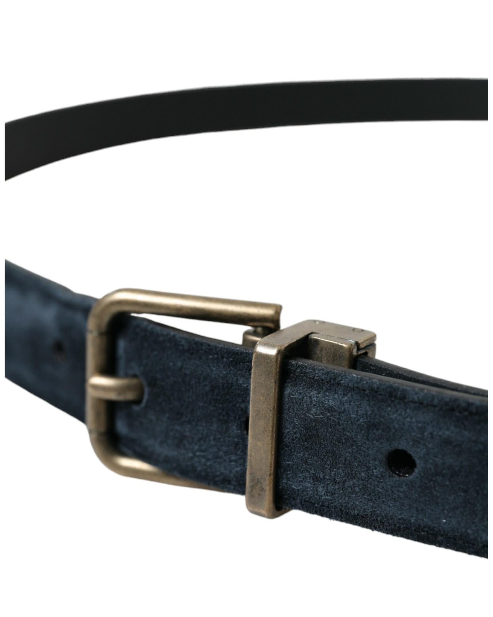 Dolce & Gabbana Suede Leather Metal Buckle Belt