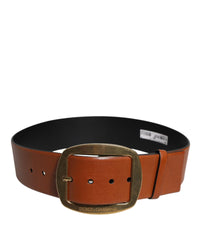 Dolce & Gabbana Leather Belt with Metal Buckle Men Brown