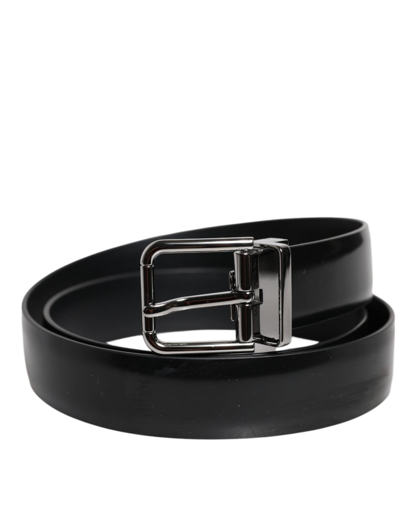 Dolce & Gabbana Leather Belt Buckle Men Black
