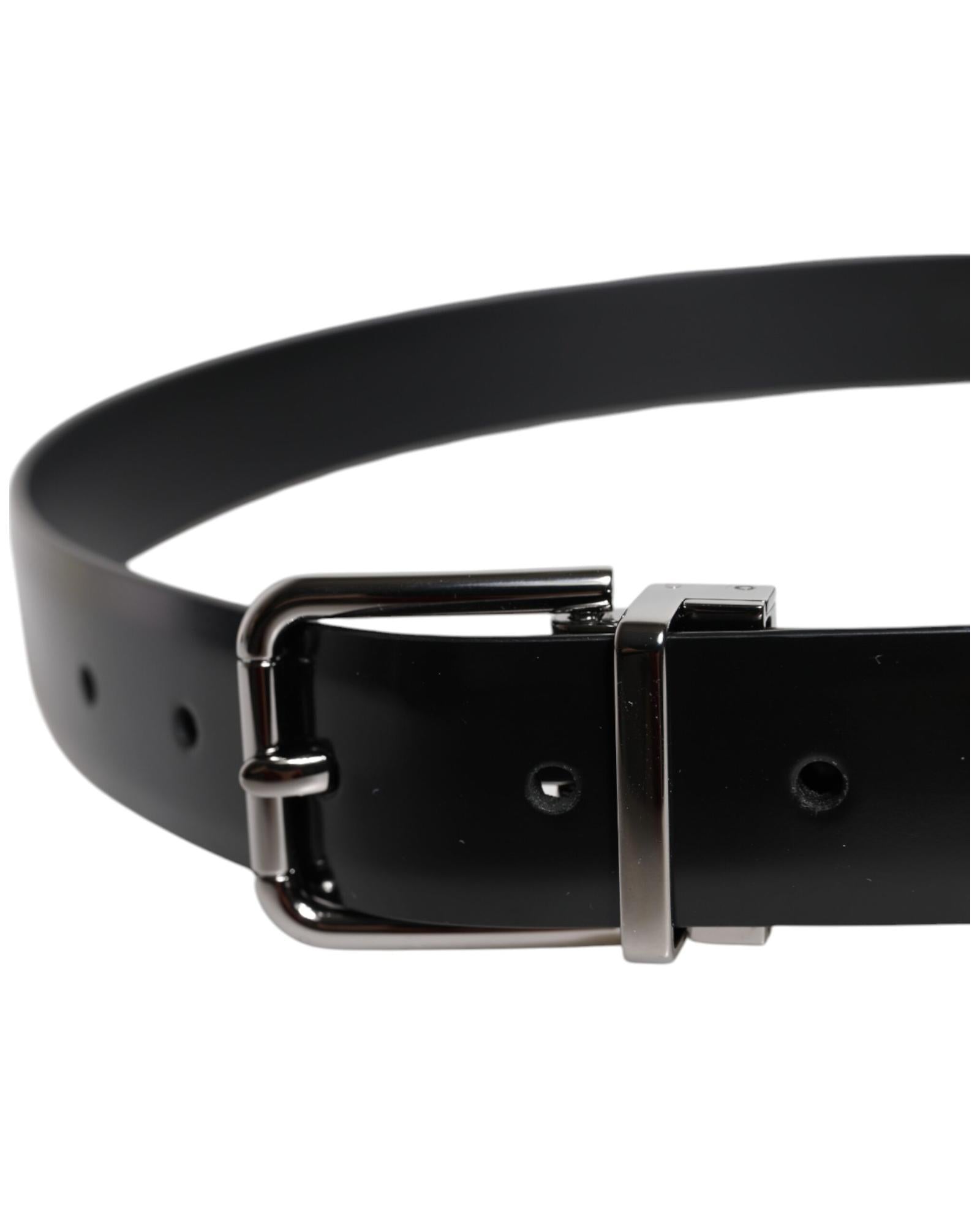 Dolce & Gabbana Leather Belt Buckle Men Black