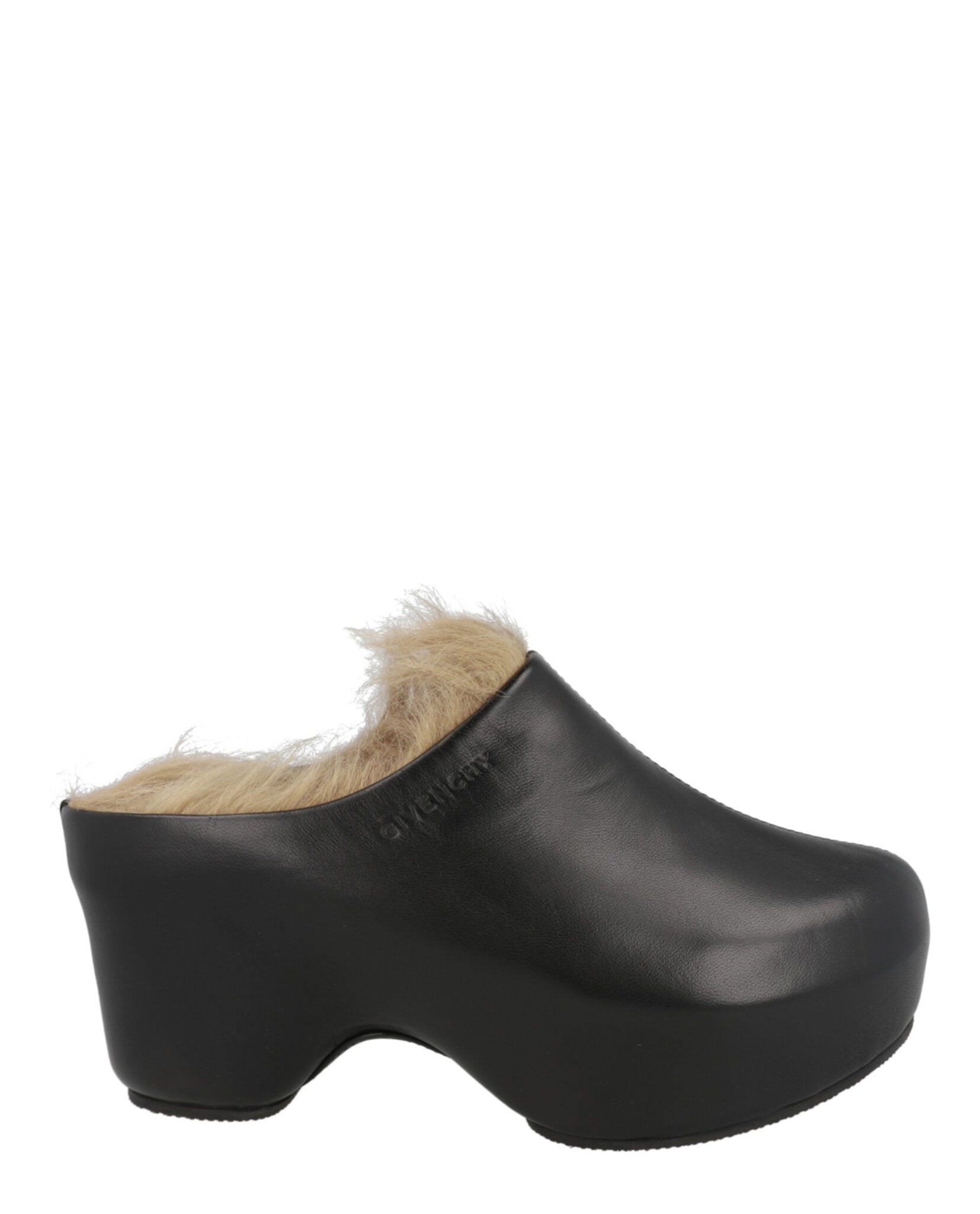 Givenchy Givenchy Womens G Clogs In Leather And Faux Fur
