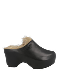 Givenchy Givenchy Womens G Clogs In Leather And Faux Fur