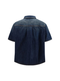 Loewe Women Short Sleeve Denim Trapeze Shirt
