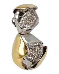 Givenchy Womens Double Flower Clip Earring In Metal With Crystals