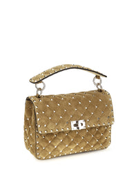 Valentino Garavani Women Medium Rockstud Spike Suede Top Handle Bag