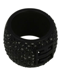 Givenchy Womens 4G Ring In Metal With Crystals