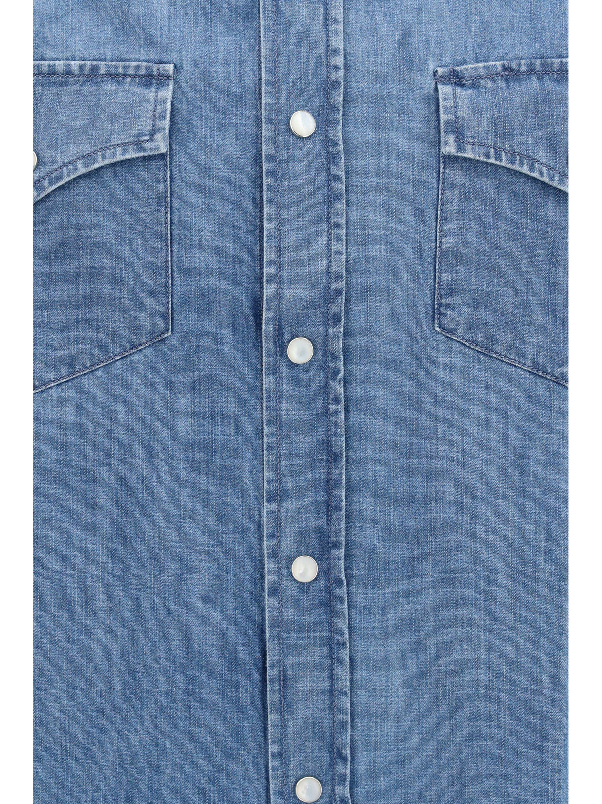 BRUNELLO CUCINELLI Brunello Cucinelli Men Easy Fit Lightweight Denim Shirt