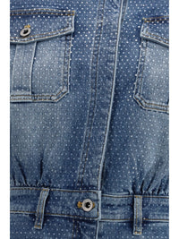 SELF-PORTRAIT Self-Portrait Women Rhinestone Denim Jacket