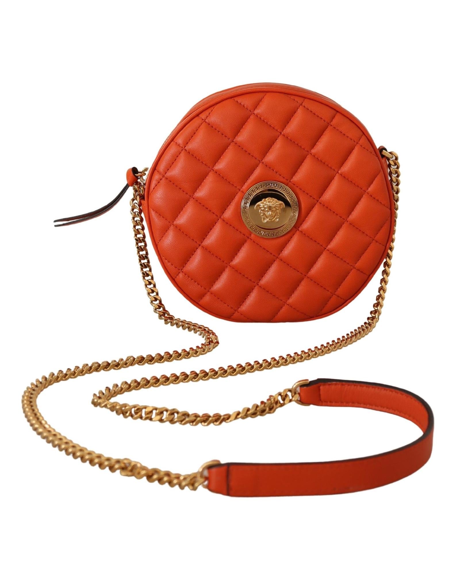 Versace  La Medusa Chain Bag in Orange