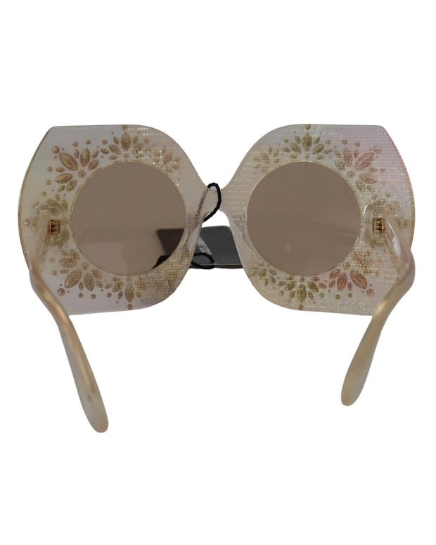 Dolce & Gabbana Gorgeous Crystal Embellishment Round Frame Sunglasses