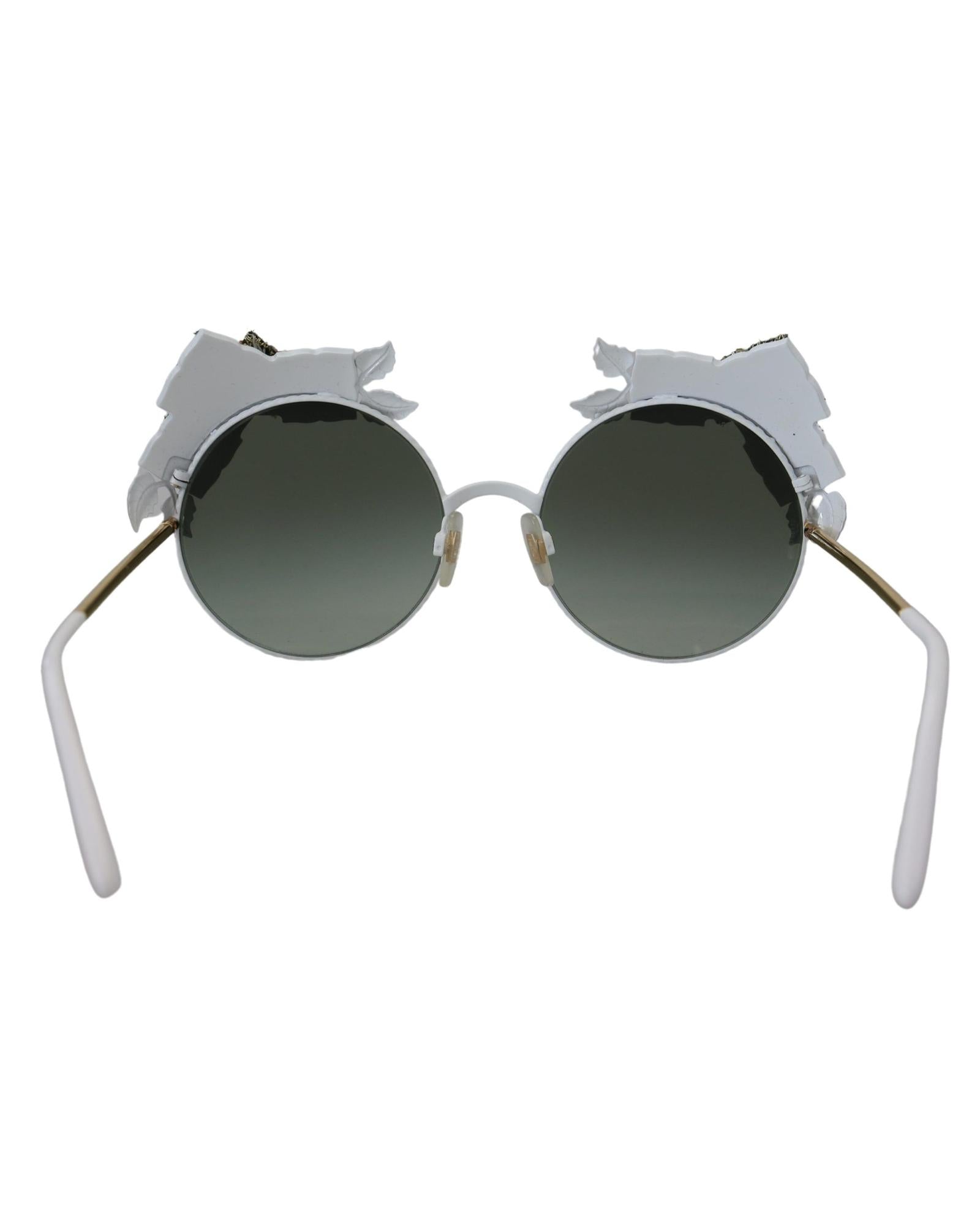 Dolce & Gabbana DG4335 Round Sunglasses for Women White Frame