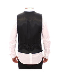Dolce & Gabbana Men's Pinstripe Wool Vest - Black