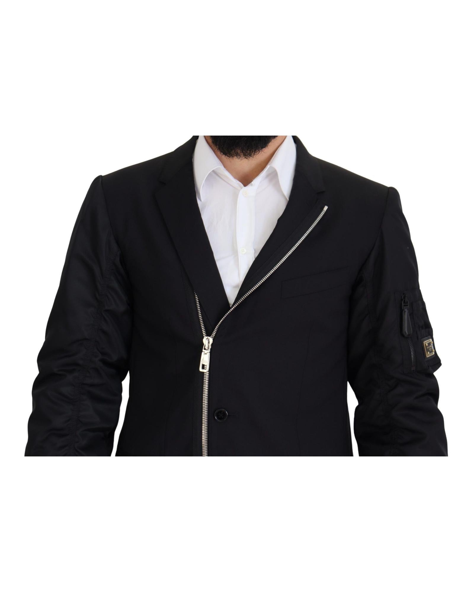 Dolce & Gabbana Men's Asymmetric Zip Blazer Black – Bluefly