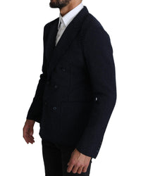 Dolce & Gabbana Dark Dotted Double Breasted Coat Blazer