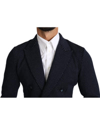 Dolce & Gabbana Dark Dotted Double Breasted Coat Blazer