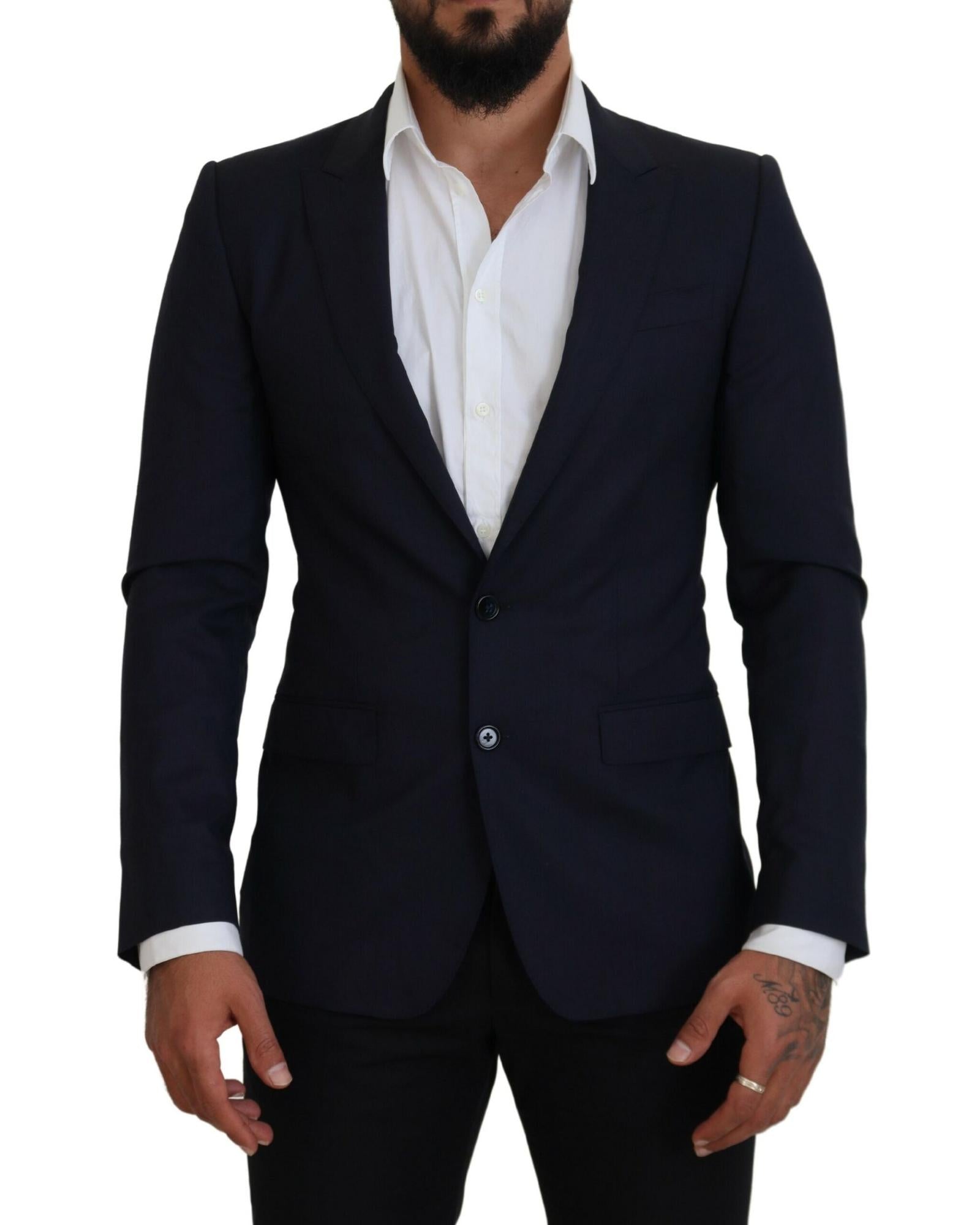 Dolce & Gabbana Men's Navy Classic Fit Single-Breasted Blazer