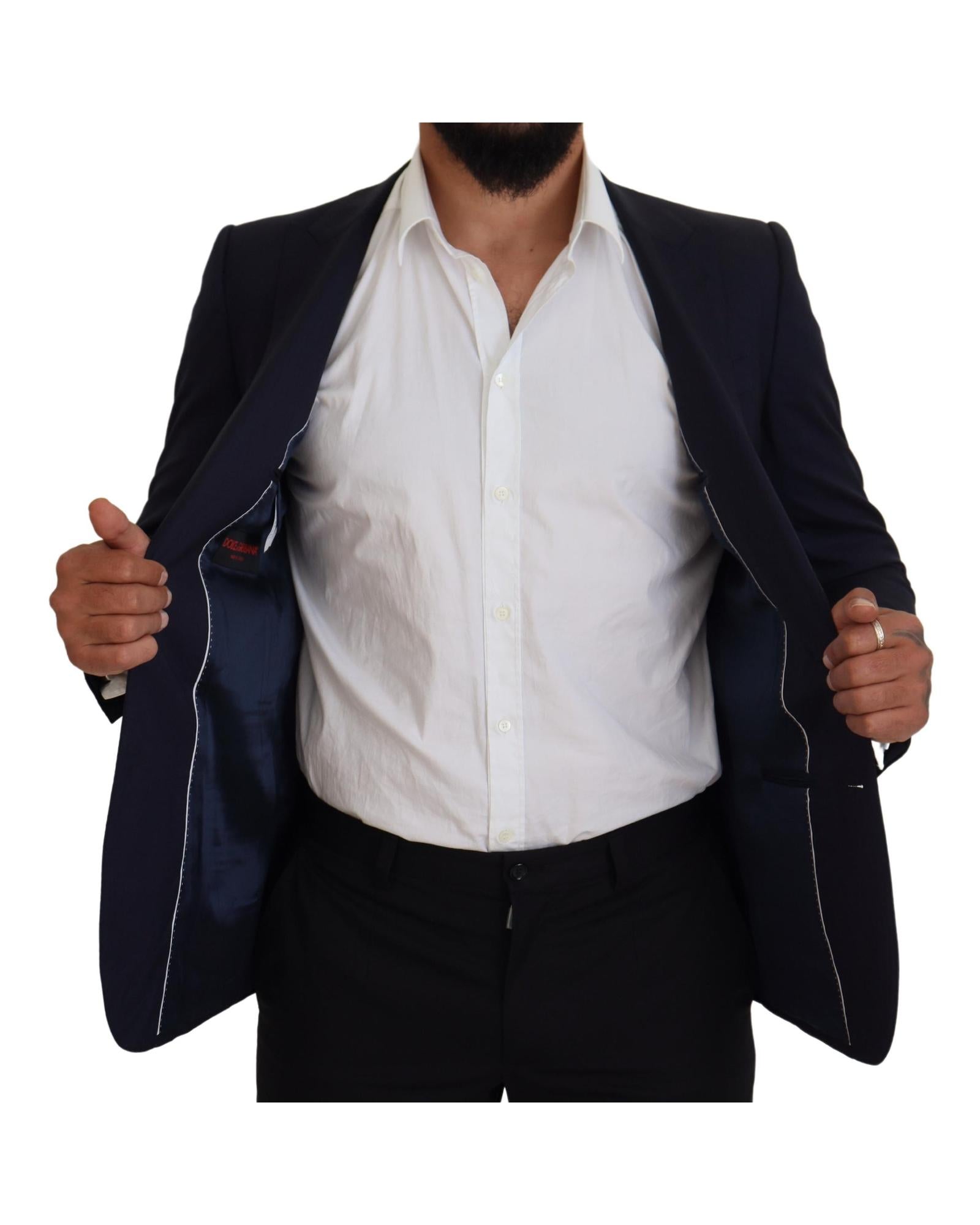 Dolce & Gabbana Men's Navy Classic Fit Single-Breasted Blazer