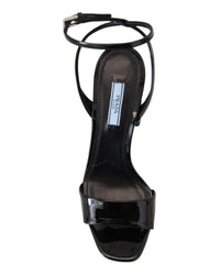 Prada Patent Leather Block Heel Sandals10