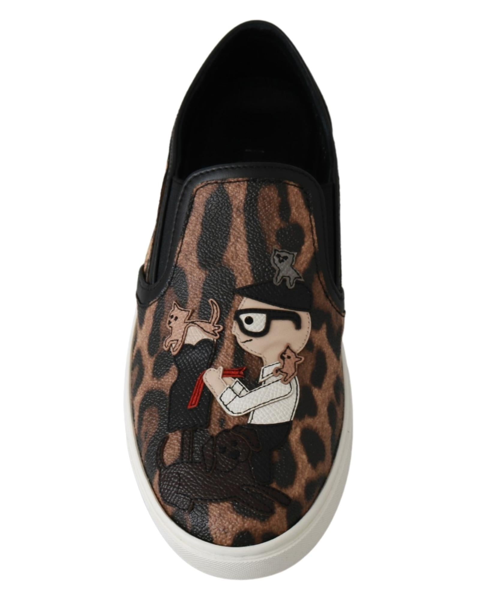 Dolce & Gabbana Leopard Print Slip-On Sneakers for Women
