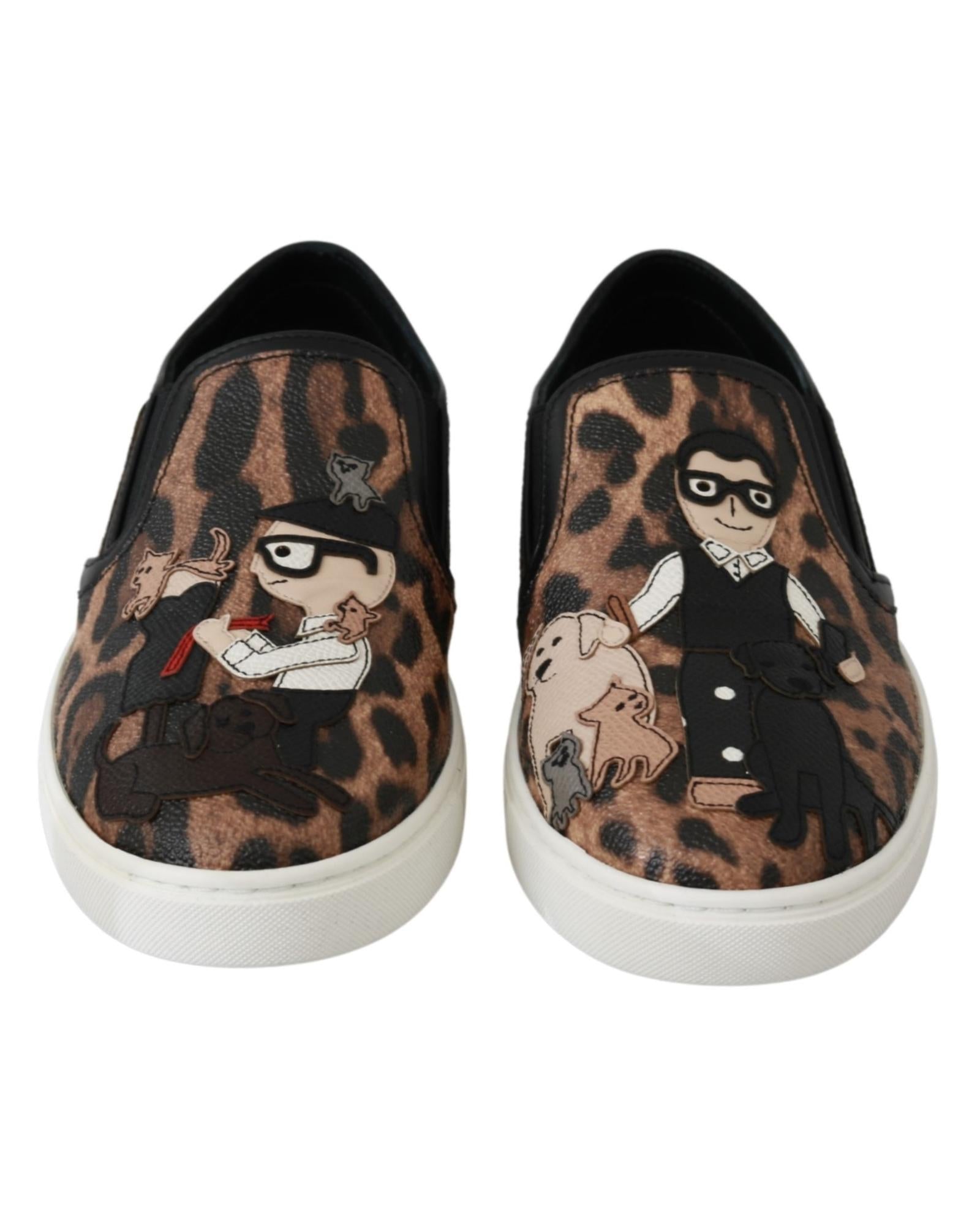 Dolce & Gabbana Leopard Print Slip-On Sneakers for Women