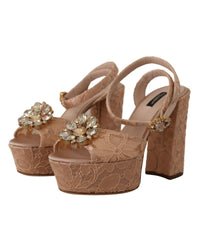 Dolce & Gabbana Lace Platform Sandals - Nude