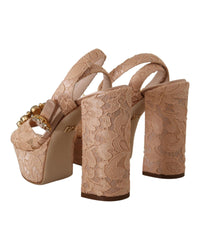 Dolce & Gabbana Lace Platform Sandals - Nude
