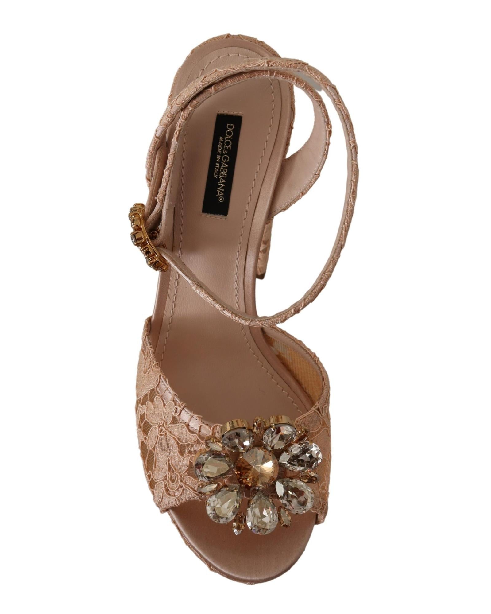 Dolce & Gabbana Lace Platform Sandals - Nude