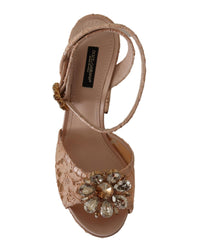 Dolce & Gabbana Lace Platform Sandals - Nude