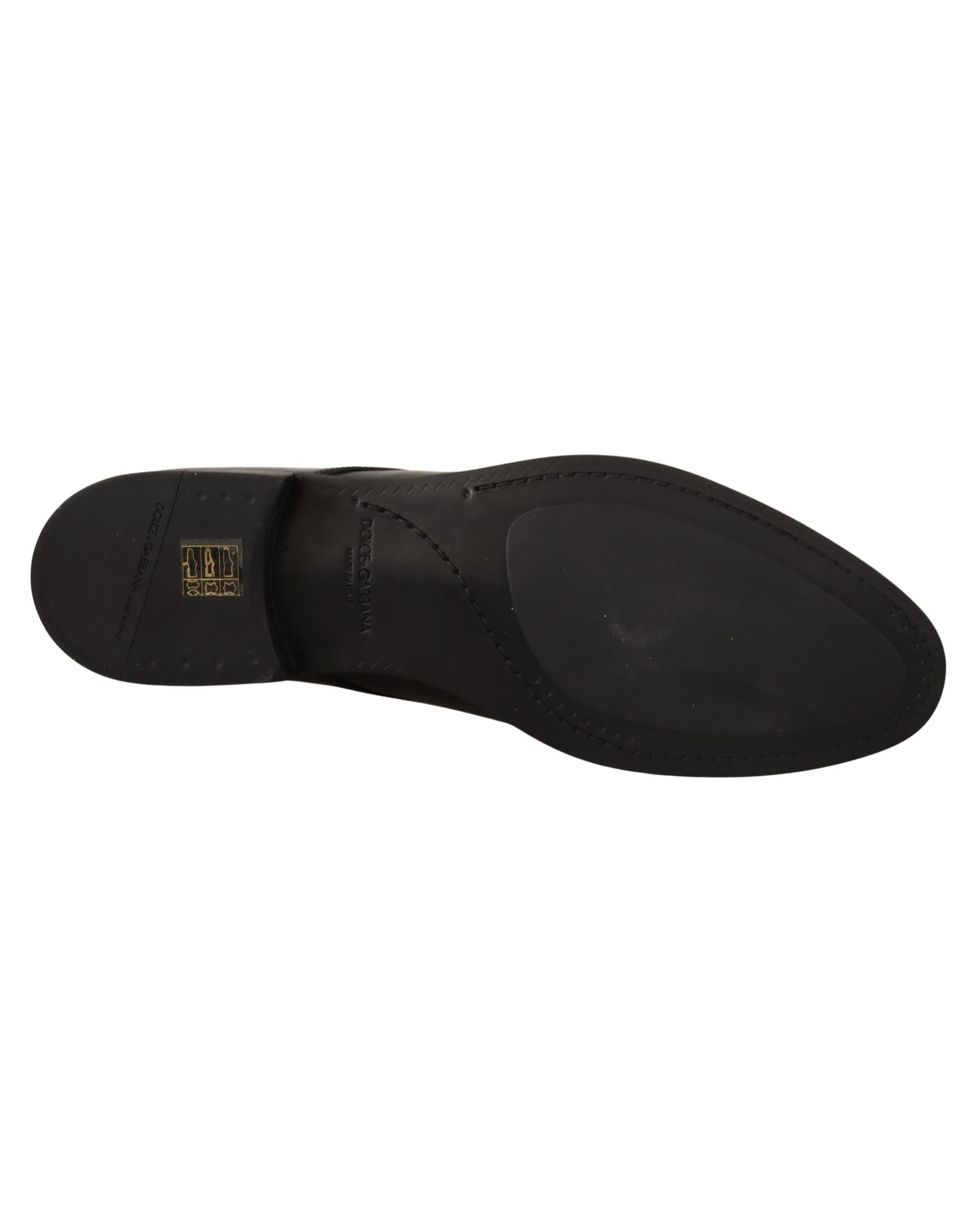 Dolce & Gabbana  Men's Black Leather Lace-Up Oxford Shoes