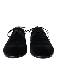 Dolce & Gabbana Men's Black Velvet Derby Shoes
