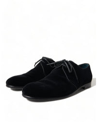 Dolce & Gabbana Men's Black Velvet Derby Shoes