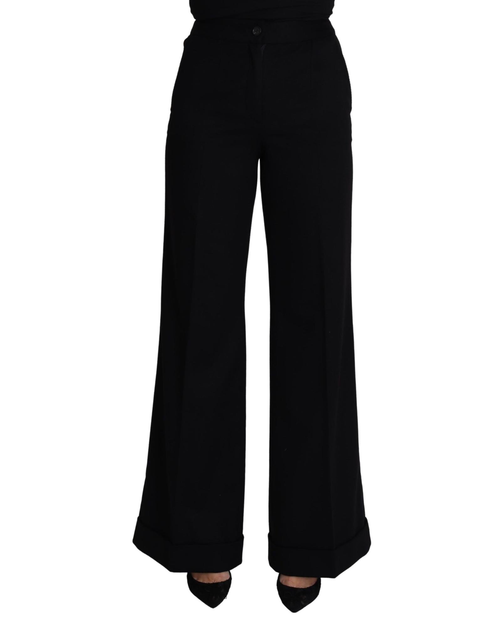 Dolce & Gabbana Wide Leg Trousers in Black