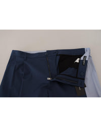 Dolce & Gabbana Classic Fit Blue Wool Dress Pants