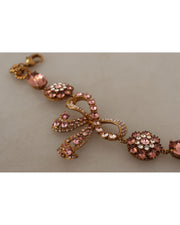 Dolce & Gabbana Crystal Embellished Baroque Brass Bracelet